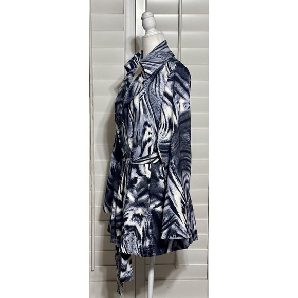 Susan Graver Women Size L Animal Print Zebra Black Grey Lined Jacket Boho - Picture 6 of 11